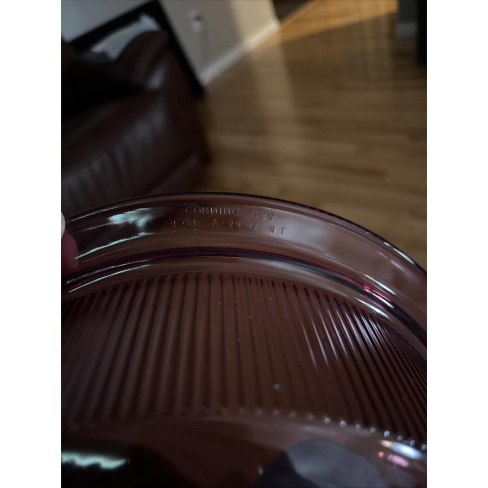 CORNING VISION CRANBERRY 4 L 4 QT Roaster Roasting Dutch Oven & Lid V-34-B - Picture 5 of 7